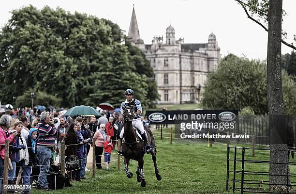 Shane Rose of Australia riding Shanghai Joe during the Cross Country during The Land Rover Burghley Horse Trials 2016 on September 3, 2015 in...