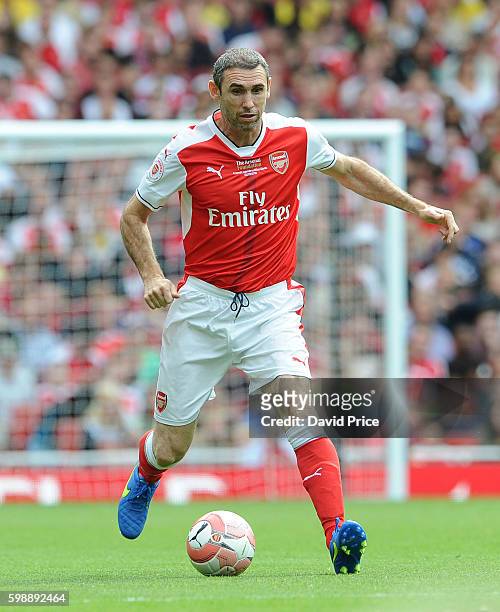 Martin Keown of Arsenal Legends during the Arsenal Foundation Charity match between Arsenal Legends and Milan Glorie at Emirates Stadium on September...