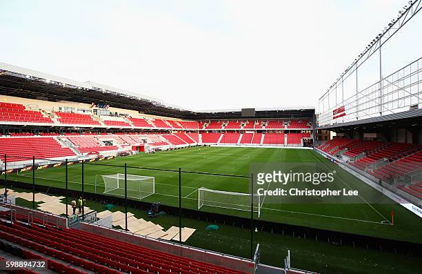 General view inside the ground prior to the FIFA World Cup Qualifying Group F match against Slovakia at City Arena on September 3, 2016 in Trnava,...