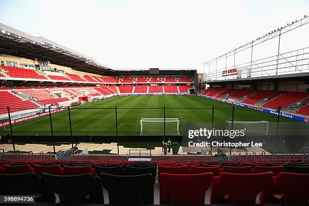 General view inside the ground prior to the FIFA World Cup Qualifying Group F match against Slovakia at City Arena on September 3, 2016 in Trnava,...