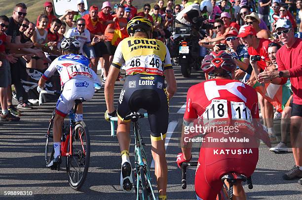 71st Tour of Spain 2016 / Stage 14 Egor SILIN / Robert GESINK / Kenny ELISSONDE / Public / Fans / Col d' Aubisque / Urdax Dantxarinea - Col Aubisque...