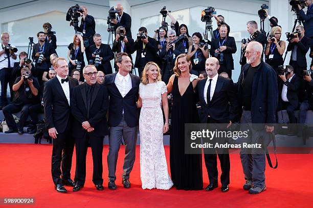 Actors Scott Shepherd, Silvio Orlando, Jude Law, Ludivine Sagnier, Cecile De France, Javier Camara and James Cromwell attend the premiere of 'The...