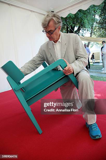 Director Wim Wenders attends a press junket for 'Les Beaux Jours D'Aranjuez' during the 73rd Venice Film Festival at on September 01, 2016 in Venice,...