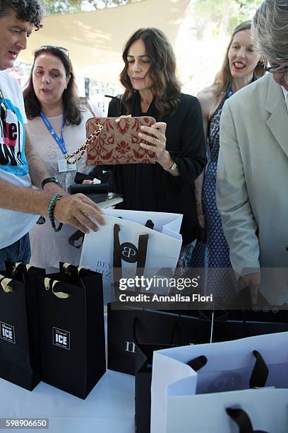 Actress Sophie Semin attends a press junket for 'Les Beaux Jours D'Aranjuez' during the 73rd Venice Film Festival at on September 01, 2016 in Venice,...