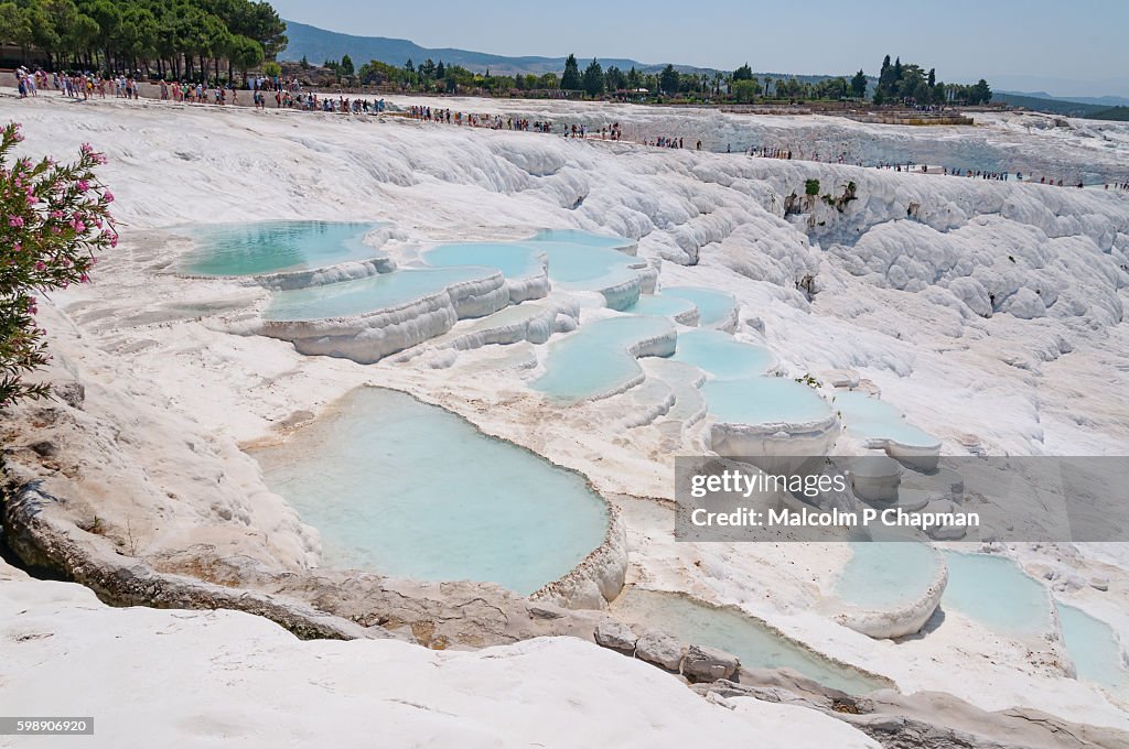 Travertine terraces at Pamukkale, Turkey