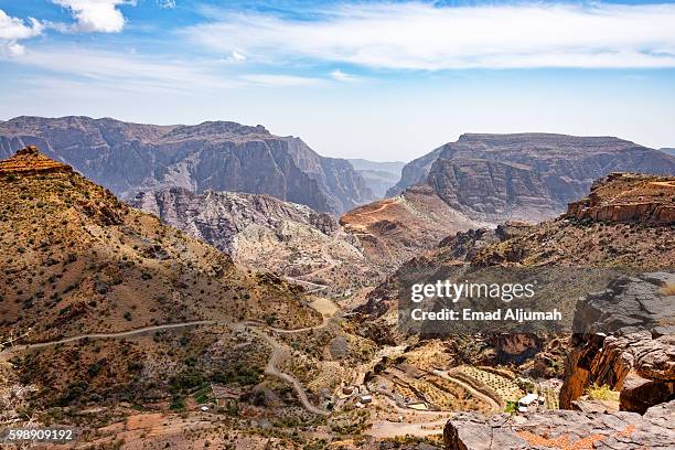 jebel akhdar mountain range in oman - jebel akhdar oman stock pictures, royalty-free photos & images