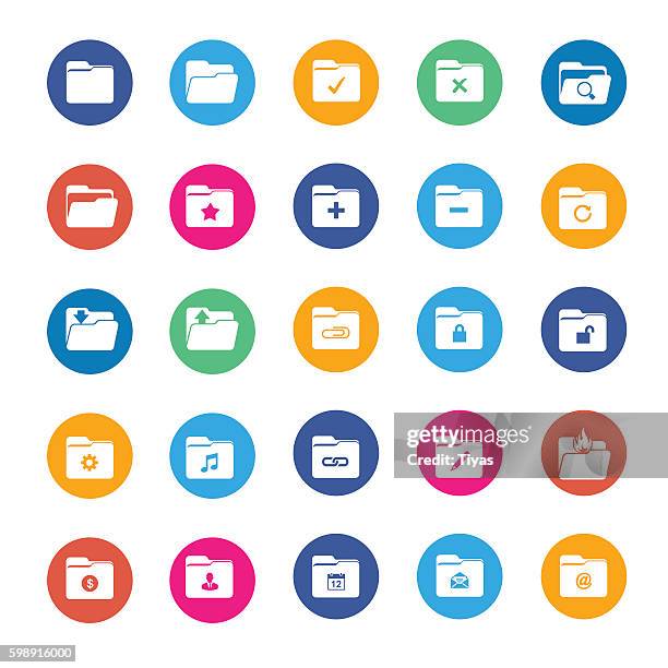 vector folder icon set - holding folder stock illustrations