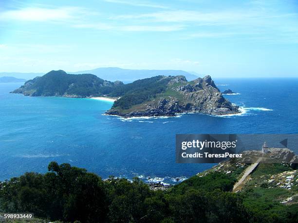 cies islands in atlantic ocean national park - islas del atlántico fotografías e imágenes de stock