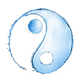 water splash in shape of Yin Yang sign