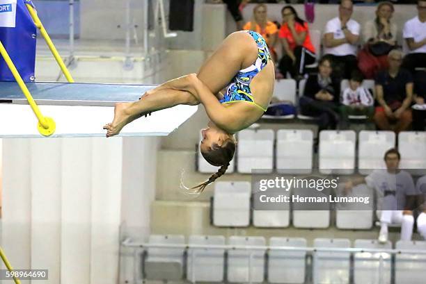 Italian swimmer, Tania Cagnotto during the 4 Nations International diving 3m springboard in Turin where she won the first place while second place...