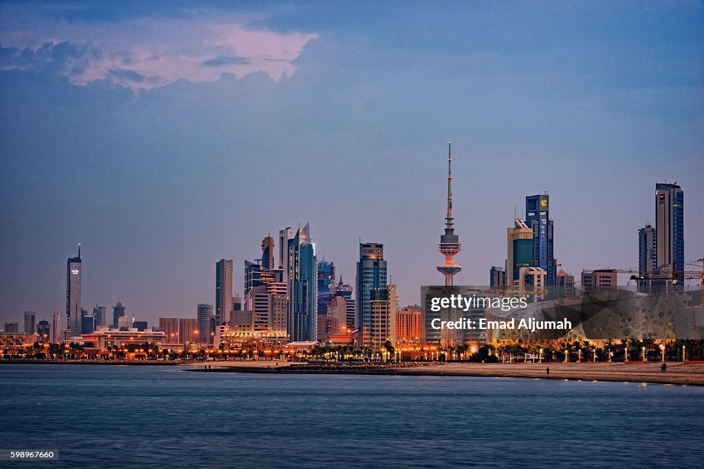 Best View Point Kuwait Panoramic View Of Kuwait City Skyline At Down High-Res Stock Photo ...