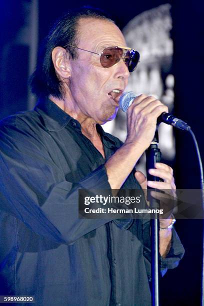 Roman singer Antonello Venditti performs during his live concert at Palapartenope with his "Tortuga Tour". Antonello Venditti is an Italian singer...