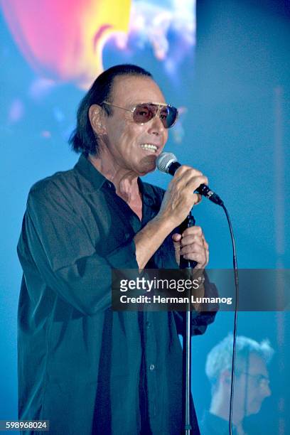 Roman singer Antonello Venditti performs during his live concert at Palapartenope with his "Tortuga Tour". Antonello Venditti is an Italian singer...