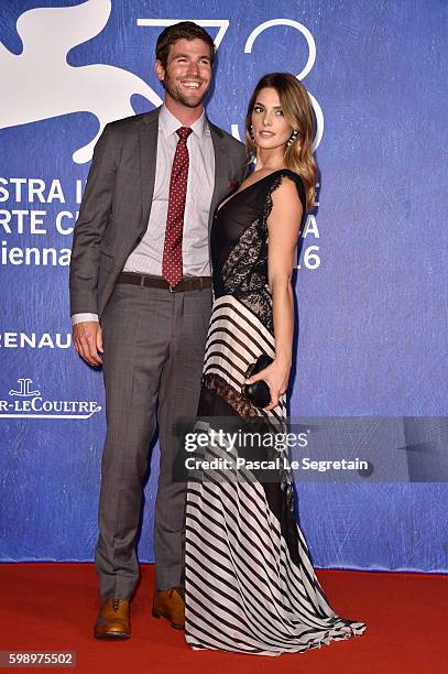 Actors Austin Stowell and Ashley Greene attend the premiere of 'In Dubious Battle' during the 73rd Venice Film Festival at Sala Giardino on September...