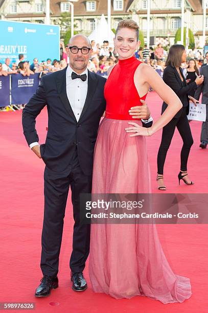 Stanley Tucci and his wife Felicity Blunt attend the "Free State Of Jones" Premiere during the 42nd Deauville American Film Festival on September 3,...