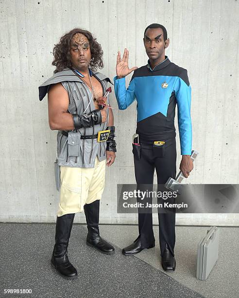 Star Trek fans are seen during the Star Trek: Mission New York event at Javits Center on September 3, 2016 in New York City.