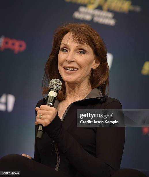 Actress Gates McFadden speaks during the Star Trek: Mission New York event at Javits Center on September 3, 2016 in New York City.