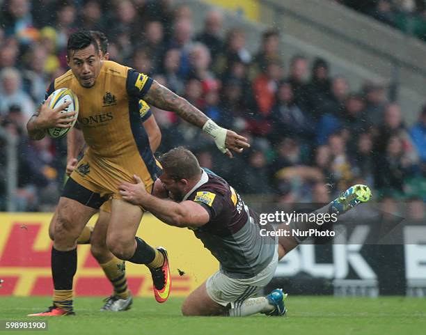 Bristol Rugby Tusi Pisi during Aviva Premiership match between Harlequins and Bristol Rugby at Twickenham Stadium on 3rd Sept 2016 in London, England.