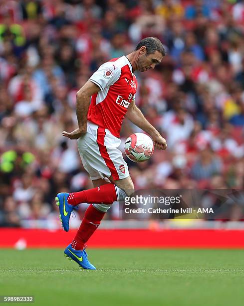 Martin Keown of Arsenal Legends during the Arsenal Foundation Charity match between Arsenal Legends and Milan Glorie at Emirates Stadium on September...