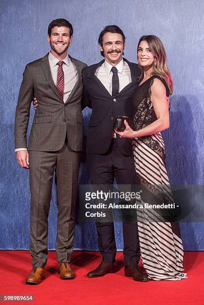 Ashley Greene, Austin Stowell and James Franco attend a premiere for 'In Dubious Battle' during the 73rd Venice Film Festival on September 3, 2016 in...