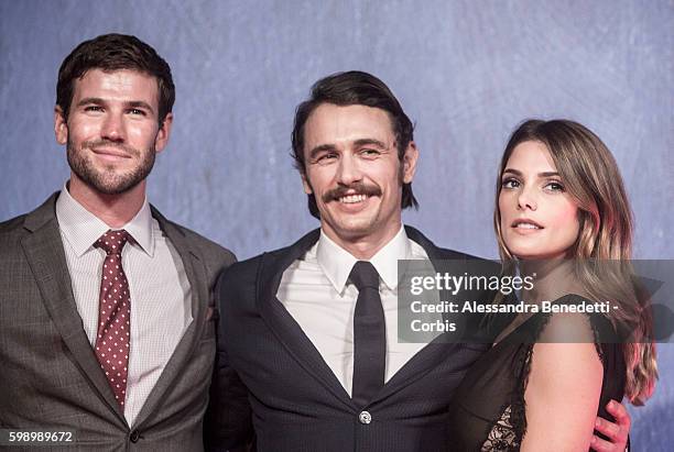 Ashley Greene, Austin Stowell and James Franco attend a premiere for 'In Dubious Battle' during the 73rd Venice Film Festival on September 3, 2016 in...