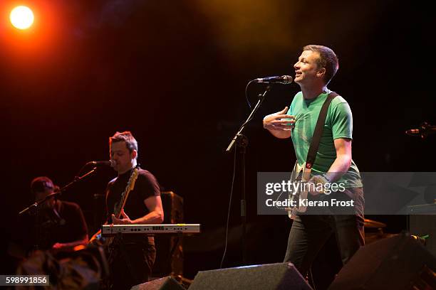 Dominic Philips and Paul Noonan of Bell X1 performs at electric Picnic at Stradbally Hall Estate on September 3, 2016 in Dublin, Ireland.