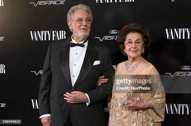 Spanish tenor Placido Domingo and wife Marta Ornelas attend the &quot;Vanity Fair Personality Of The Year&quot; Gala at the Hotel Ritz on November...