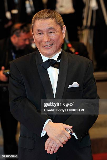 Writer/director/actor Takeshi Kitano at the premiere of ?Outrage? during the 63rd Cannes International Film Festival.