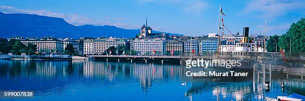cityscape of a city - geneva skyline stock pictures, royalty-free photos & images