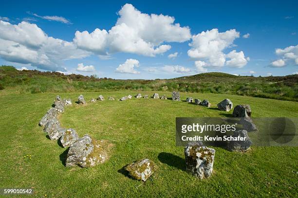 beaghmore stone circle complex - stone circle stock pictures, royalty-free photos & images