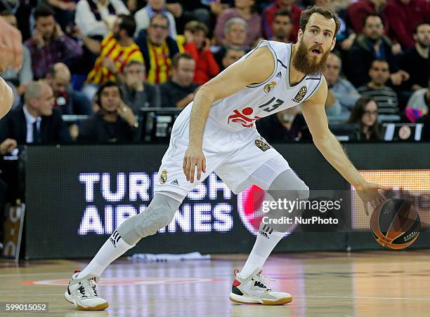 March 17- SPAIN: Sergio Rodriguez during the match between FC Barcelona and Real Madrid, corresponding to the week 11 of the Top 16 of the...