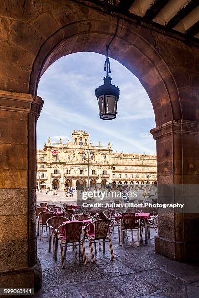 plaza mayor in salamanca, spain. - salamanca fotografías e imágenes de stock