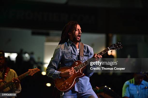 Julian Marley performs for fans at Riot Fest at the National Western Complex on September 3, 2016 in Denver, Colorado.