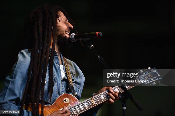 Julian Marley performs for fans at Riot Fest at the National Western Complex on September 3, 2016 in Denver, Colorado.