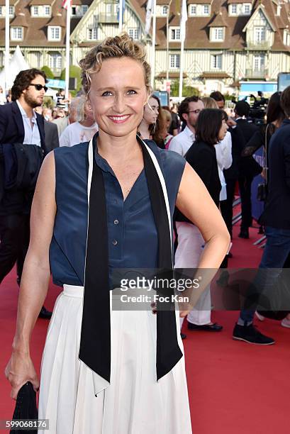 Presenter Caroline Roux attends the Tribute to Stanley Tucci - 42nd Deauville American Film Festival at CID on September 3, 2016 in Deauville, France.