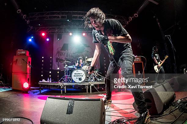 Marky Ramone and Ken Stringfellow of Marky Ramone's Blitzkrieg perform in concert at sala Razzmatazz on September 3, 2016 in Barcelona, Spain.
