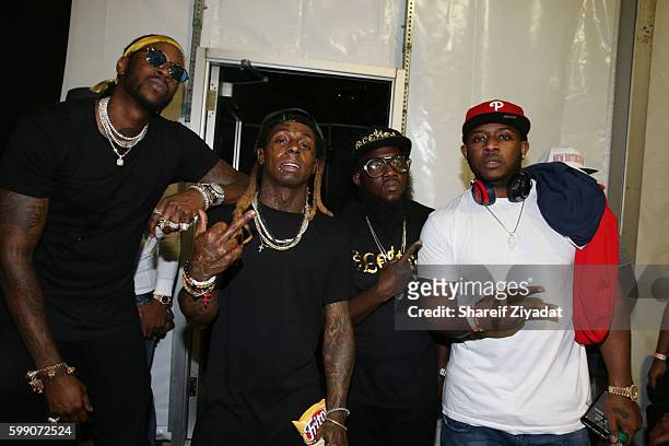 Chainz, Lil Wayne, Freeyway and Mack Maine attend 2016 Budweiser Made In America Festival - Day 1 on September 3, 2016 in Philadelphia, Pennsylvania.