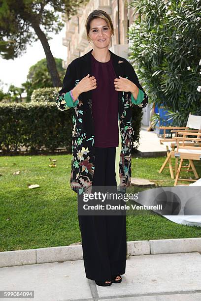 Paola Cortellesi poses after the Kineo Diamanti Award press conference during the 73rd Venice Film Festival at on September 4, 2016 in Venice, Italy.