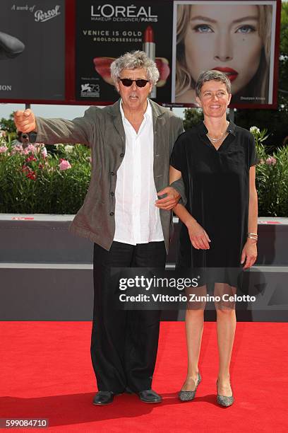 Sabina Scharer and Felix Rohner attend the premiere of 'Spira Mirabilis' during the 73rd Venice Film Festival at Sala Grande on September 4, 2016 in...