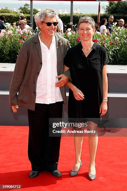 Sabina Scharer and Felix Rohner attend the premiere of 'Spira Mirabilis' during the 73rd Venice Film Festival at Sala Grande on September 4, 2016 in...