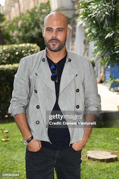 Marco D'Amore poses after the Kineo Diamanti Award press conference during the 73rd Venice Film Festival at on September 4, 2016 in Venice, Italy.