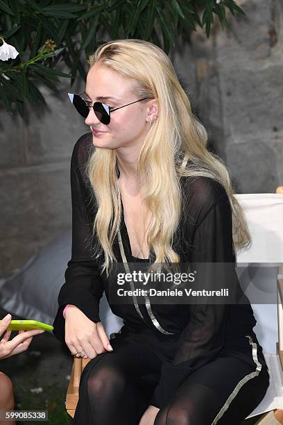 Sophie Turner during an interview after the Kineo Diamanti Award press conference during the 73rd Venice Film Festival at on September 4, 2016 in...