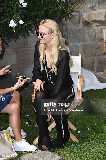 Sophie Turner during an interview after the Kineo Diamanti Award press conference during the 73rd Venice Film Festival at on September 4, 2016 in...