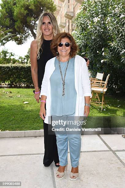 Laura Delli Colli and Tiziana Rocca pose after the Kineo Diamanti Award press conference during the 73rd Venice Film Festival at on September 4, 2016...