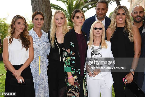 Giulia Ando, Catrinel Marlon, Sophie Turner, Paola Cortellesi, Claudio Brachino, Patty Pravo, Tiziana Rocca and Marco D'Amore pose after the Kineo...