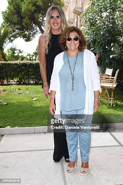 Laura Delli Colli and Tiziana Rocca pose after the Kineo Diamanti Award press conference during the 73rd Venice Film Festival at on September 4, 2016...
