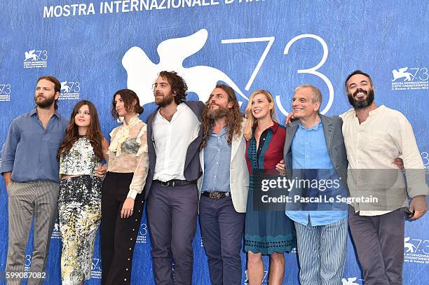 Actor Alessandro Borghi, actress Ivana Lotito, actress Ginevra De Carolis, director Michele Vannucci, actor Mirko Frezza, actress Milena Mancini,...