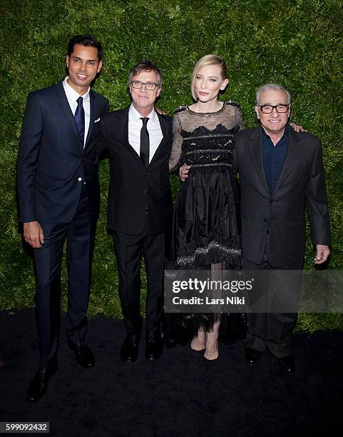 Rajendra Roy, Todd Haynes, Cate Blanchett and Martin Scorsese attend the "8th Annual Museum Of Modern Art Film Benefit Honoring Cate Blanchett" at...