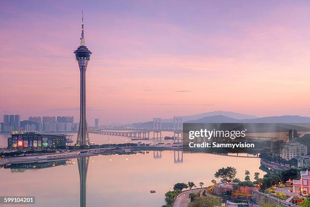 sunset in macau - macao stock-fotos und bilder