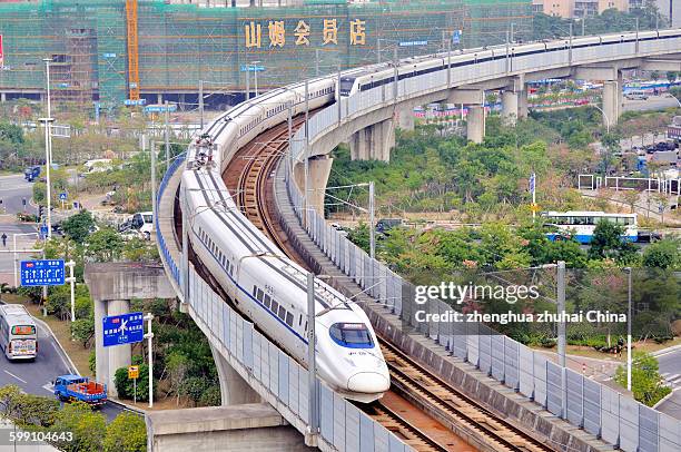 first provinces to open the line train d2368 - china high speed rail stock pictures, royalty-free photos & images